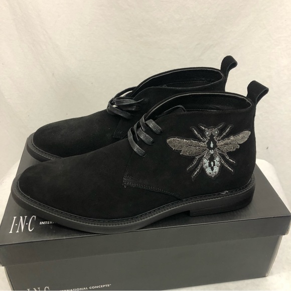 NEW INC International Concepts Mens Darius Patch Chukkas Boots, Size 11, Black - Picture 4 of 7